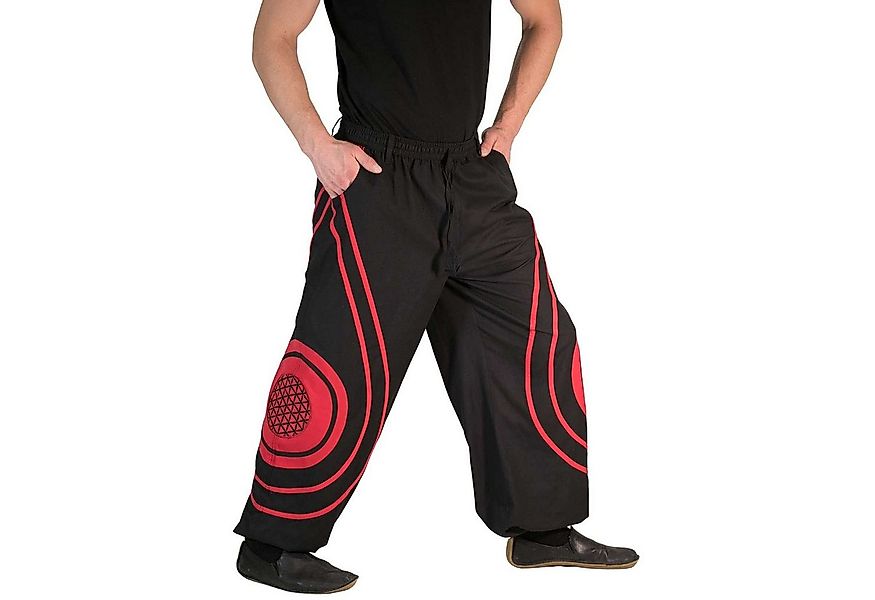 KUNST UND MAGIE Haremshose Hose Blume des Lebens Hippie Pluderhose Kordelzu günstig online kaufen