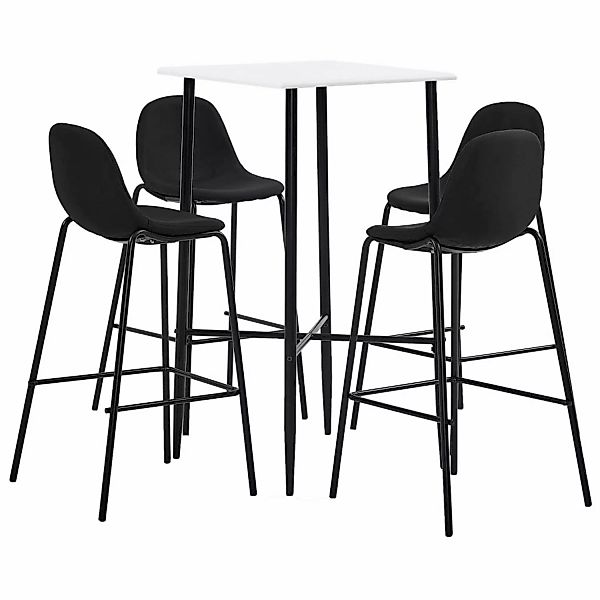 vidaXL 5-tlg. Bar-Set Stoff Schwarz Modell 2 günstig online kaufen