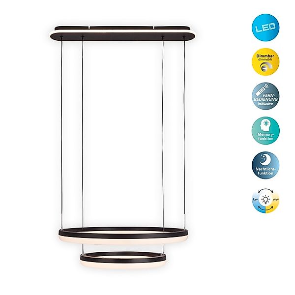 näve LED Pendelleuchte »CIRCULO« 2 Stk. Kaltweiß   Neutralweiß   Warmweiß C günstig online kaufen