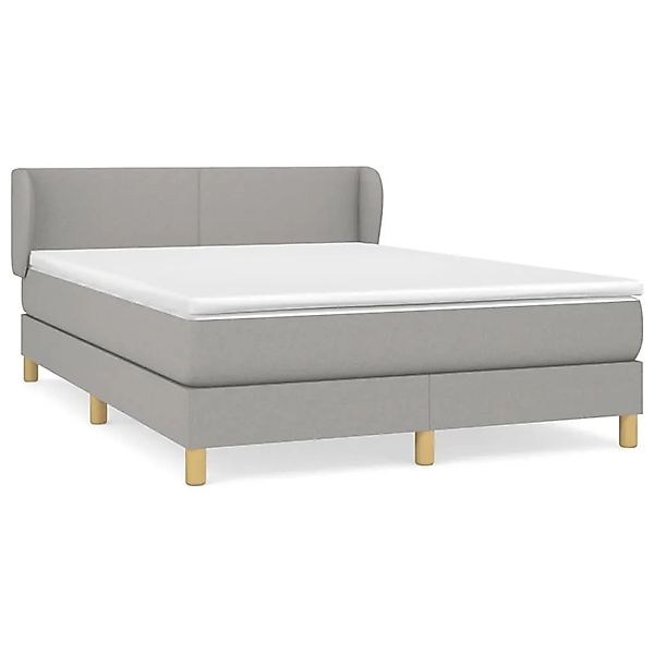 vidaXL Boxspringbett mit Matratze Hellgrau 140x200 cm Stoff1389339 günstig online kaufen