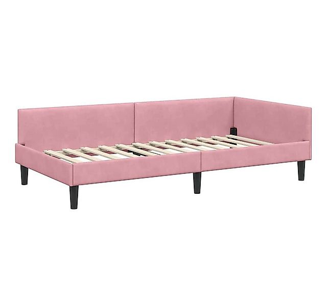 vidaXL Bett Eckbettgestell mit Kopfteil Rosa 80 cm x 200 cm Samt (1-tlg) günstig online kaufen