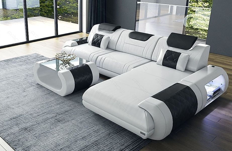 Sofa Dreams Ecksofa Sofa Leder Rimini L Form Ledersofa Ledercouch, Couch, m günstig online kaufen