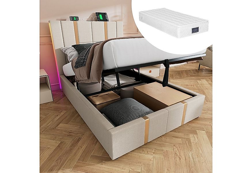 STILVORA Polsterbett Bettgestell 90x200 Einzelbett Jugendbett mit Stauraum, günstig online kaufen