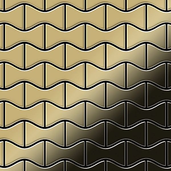 ALLOY Mosaik Fliese Massiv Metall Titan Hochglänzend Gold 1,6mm Stark Kisme günstig online kaufen