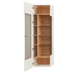 Wand Vitrine hängend in Wildeichefarben und Weiss 49 cm breit günstig online kaufen