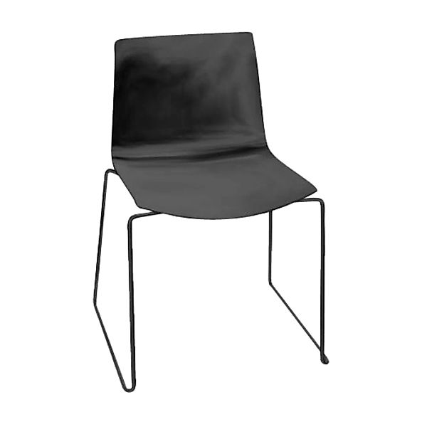 Arper - Catifa 46 0278 Stuhl einfarbig Kufe schwarz - schwarz/Außenschale g günstig online kaufen