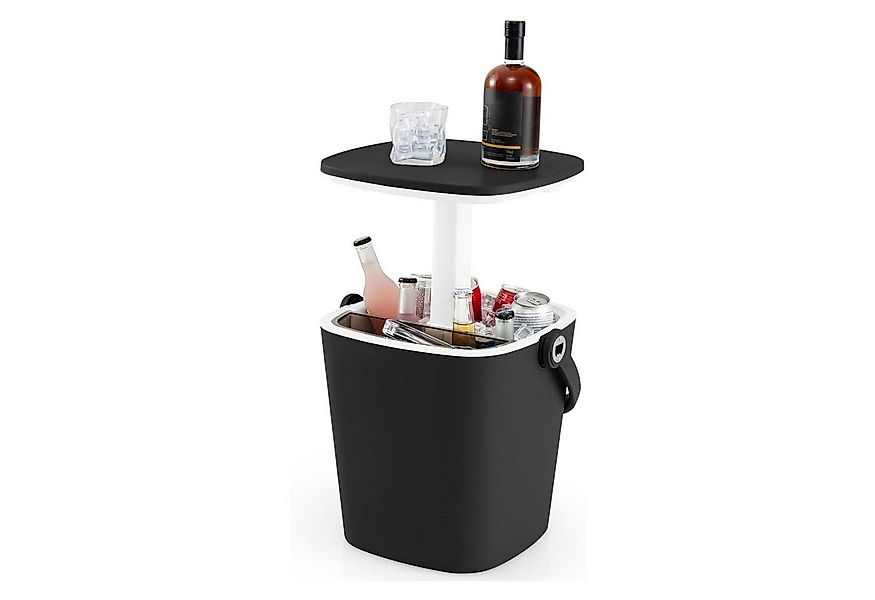 KOMFOTTEU Gartentisch 3 in 1 Cocktailtisch, 15 L Getränkekühler mit Deckel günstig online kaufen