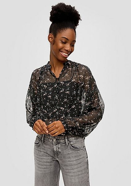 QS Langarmbluse Bluse Chiffon-Bluse mit Knöpfen günstig online kaufen