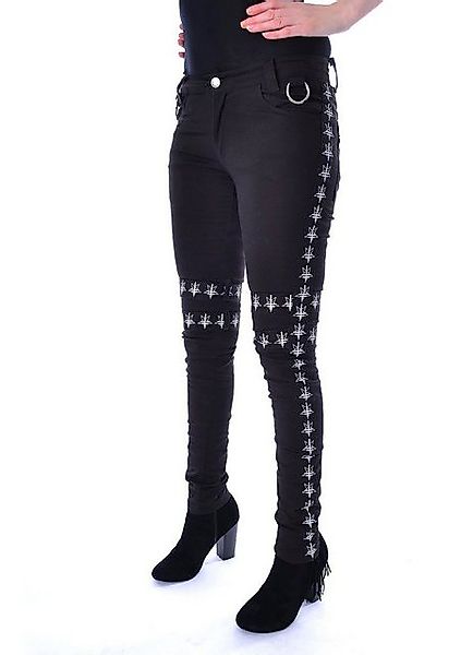 Heartless Röhrenhose Pentagram Pants Gothic Skinny Jeans Okkult Trousers günstig online kaufen