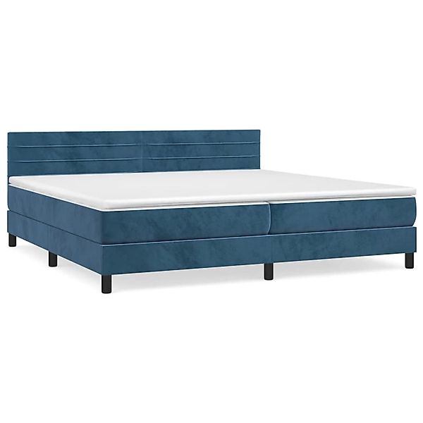 vidaXL Boxspringbett mit Matratze Dunkelblau 200x200 cm Samt1350000 günstig online kaufen