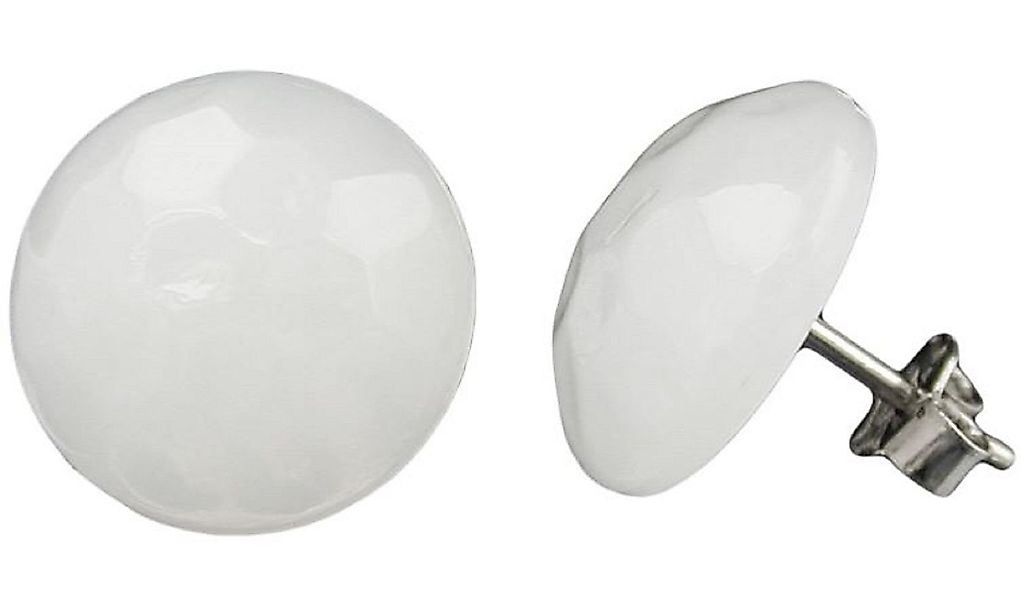 unbespielt Paar Ohrstecker Ohrringe creme-weiß Kunststoff günstig online kaufen