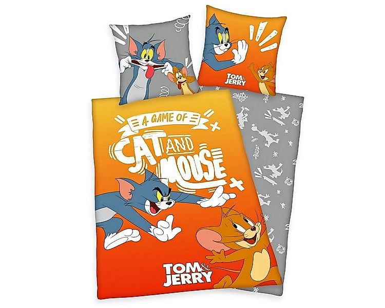 Herding Kinderbettwäsche Tom & Jerry 135x200cm Jagd nach Katz & Maus, Renfo günstig online kaufen