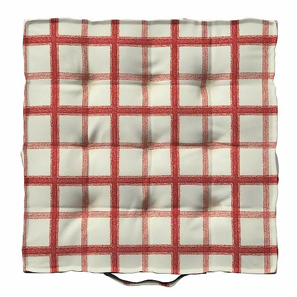 Sitzkissen Jacob mit Handgriff, rot-creme, 40 x 40 x 6 cm, Avinon (131-15) günstig online kaufen