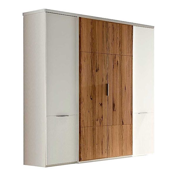 Drehtürenkleiderschrank in modernem Design Asteiche Bianco und Weiß günstig online kaufen