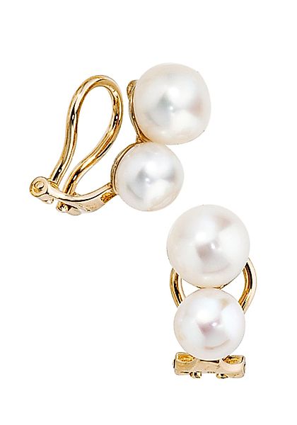 JOBO Perlenohrringe "Ohrclips mit Perlen", 585 Gold günstig online kaufen