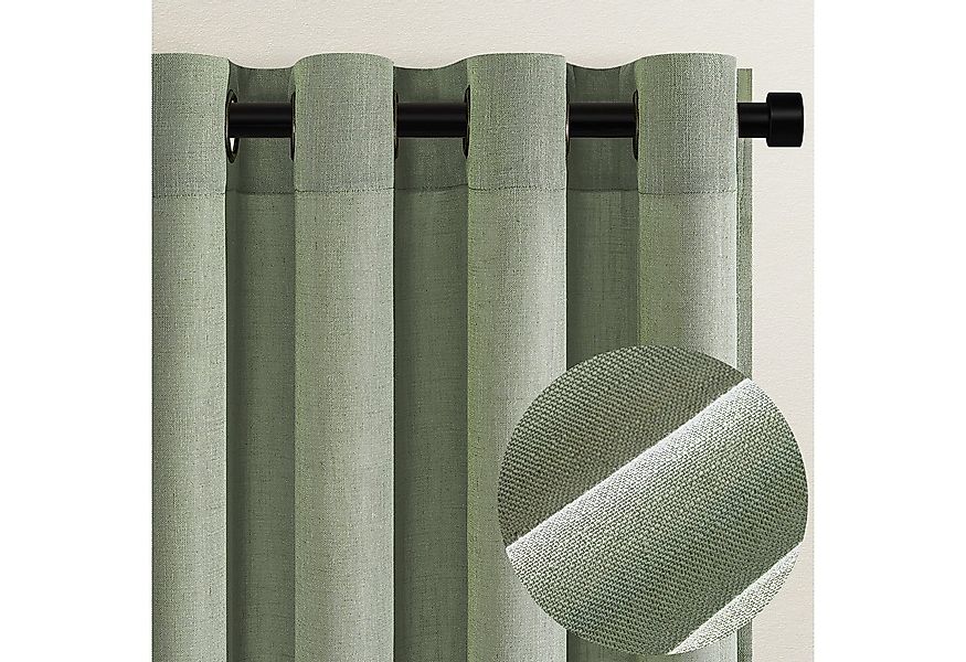 Topfinel Gardine Leinen Vorhänge Stores Gardinen mit Ösen für Wohnzimmer Bo günstig online kaufen
