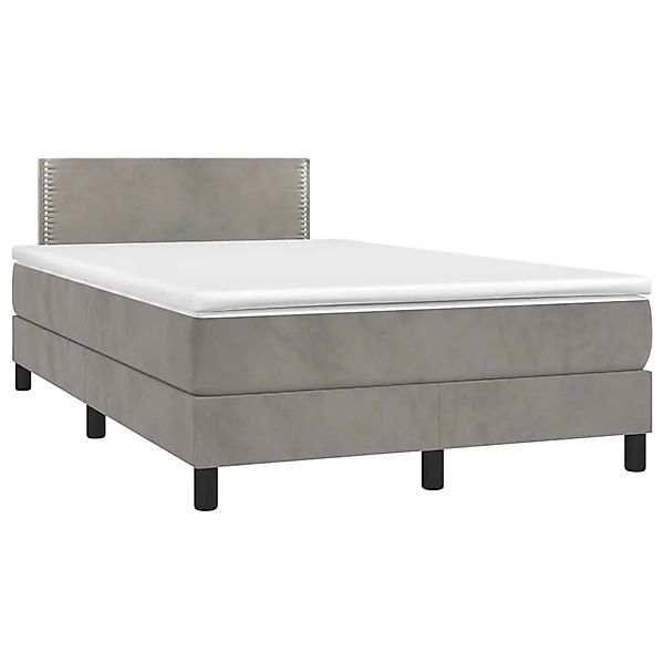 vidaXL Boxspringbett mit Matratze Hellgrau 120x190 cm Samt 3269831 günstig online kaufen