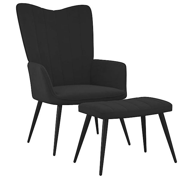 furnicato Relaxsessel mit Hocker Schwarz Samt (1-St) günstig online kaufen