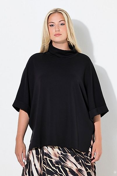 Ulla Popken Sweatshirt Sweat-Poncho oversized Stehkragen Halbarm günstig online kaufen
