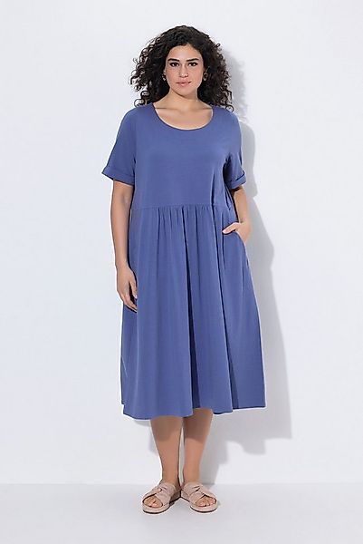 Ulla Popken Midikleid Jersey-Midikleid A-Linie Rundhals Halbarm günstig online kaufen