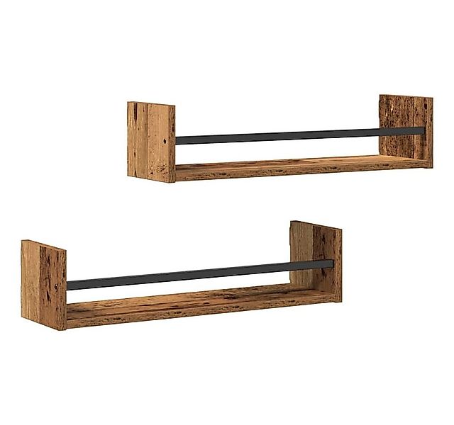 vidaXL Regal Wandregal Wandmontiert 2 pcs Altholz 60 x 16 x 14 cm, 2-tlg. günstig online kaufen