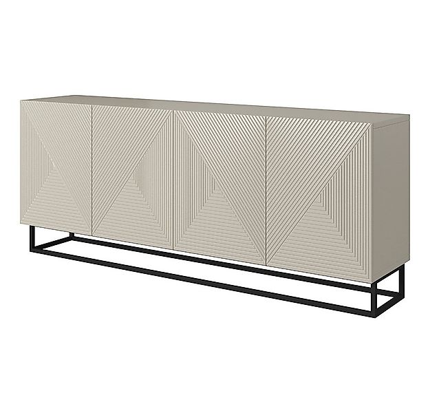 Lomadox Sideboard ADARE-141, 200 cm breit, kaschmir mit gerillter Front, sc günstig online kaufen