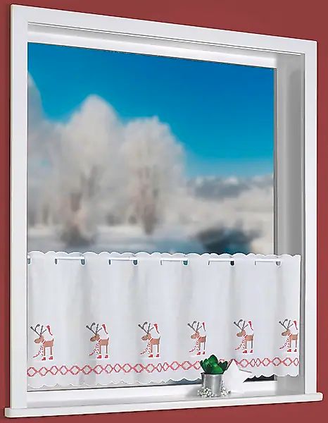 Weckbrodt Scheibengardine »Weihnachtselche«, (1 St.), Bistro, Batic, echte günstig online kaufen