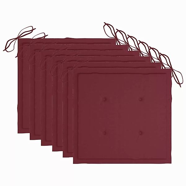 vidaXL Sitzauflage Gartenstuhl-Kissen 6 Stk. Weinrot günstig online kaufen
