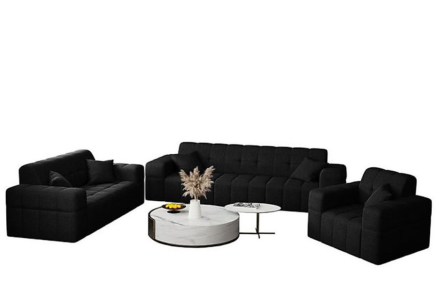 Fun Möbel Polstergarnitur Sofaset Designersofa NANCY 3-2-1, (Set, inkl. 5 Z günstig online kaufen