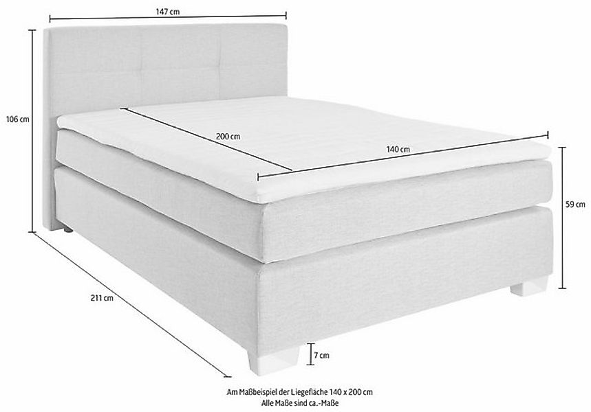 Jockenhöfer Gruppe Boxspringbett "Evita", inkl. Topper und Kissen, erhältli günstig online kaufen