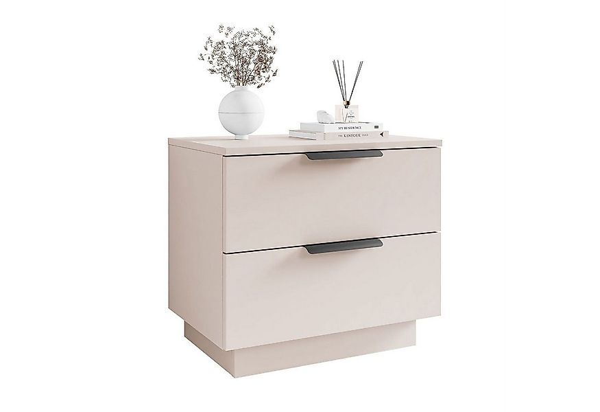 Lookway Nachttisch LINA 2S Kaschmir mit Schubladen und LED-Beleuchtung (1x günstig online kaufen