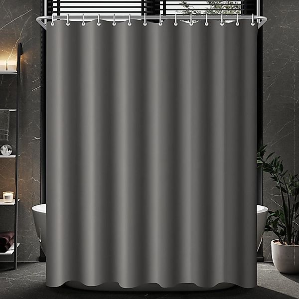 Lerores Duschvorhang Duschvorhang 240x200cm Dunkelgrau, Wasserabweisend, günstig online kaufen