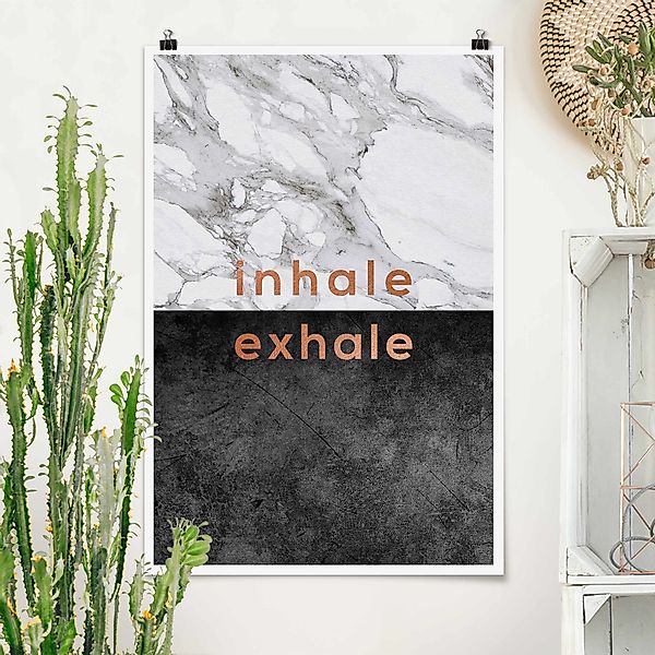 Poster Inhale Exhale Kupfer und Marmor günstig online kaufen