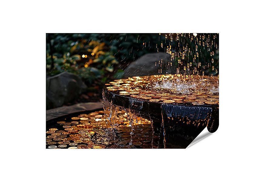 islandburner Poster Unglaubliches Wandbild: Goldmünzenregen über einem Park günstig online kaufen