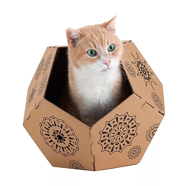 Katzenspielzeug United Pets Tiger Braun Box Pappe (45 X 47 X 38 Cm) günstig online kaufen