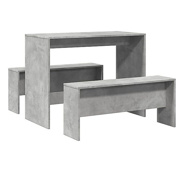 vidaXL Essgruppe 3-tlg. Esstisch und Bank Set Betongrau Holzwerkstoff, (1-t günstig online kaufen