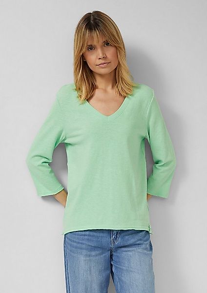 s.Oliver 3/4-Arm-Shirt T-Shirt Jersey-T-Shirt mit Flammgarnstruktur und ger günstig online kaufen