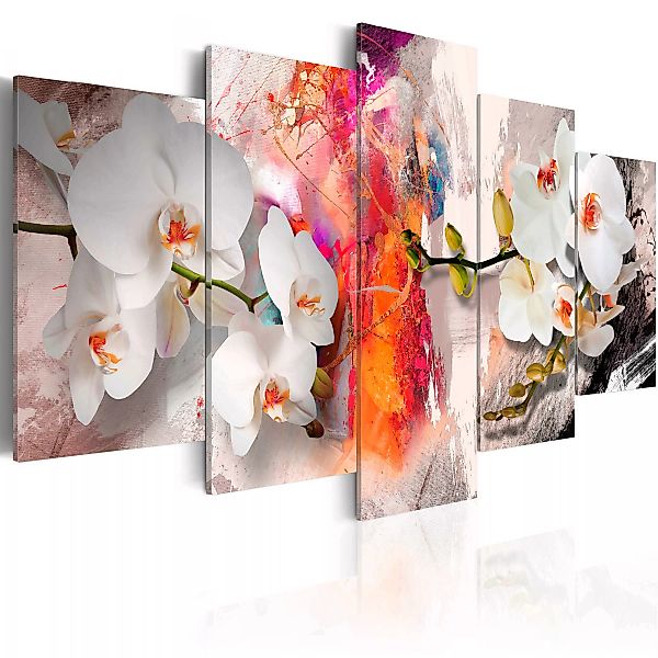 Wandbild - Colorful background and orchids günstig online kaufen