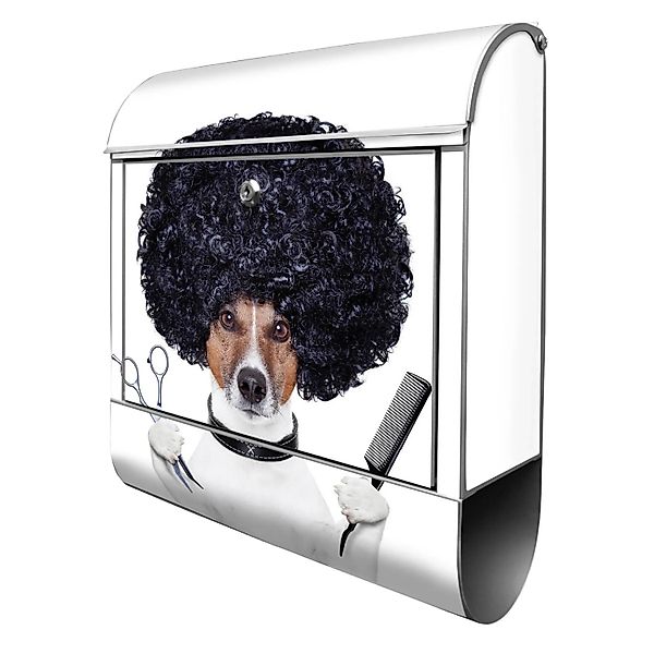 Banjado Design Briefkasten Silber Pulverbeschichtet 39x47x14cm 2 Schlüssel günstig online kaufen