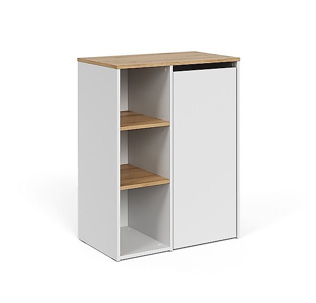 Vicco Wäscheschrank Viktor, Weiß/Artisan, 68 x 88.2 cm mit offenen Regalen günstig online kaufen