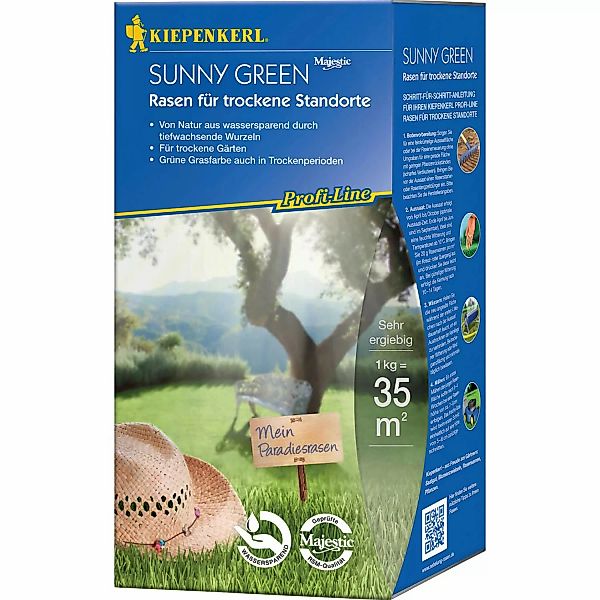 Kiepenkerl Trockenrasen für trockene Standorte Profi-Line Sunny Green 1 kg günstig online kaufen