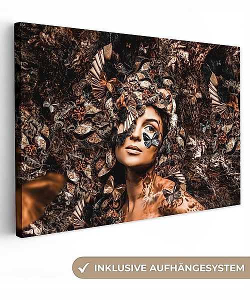 OneMillionCanvasses® Leinwandbild Frau - Luxus - Pflanzen, Fotodruck (1 St) günstig online kaufen
