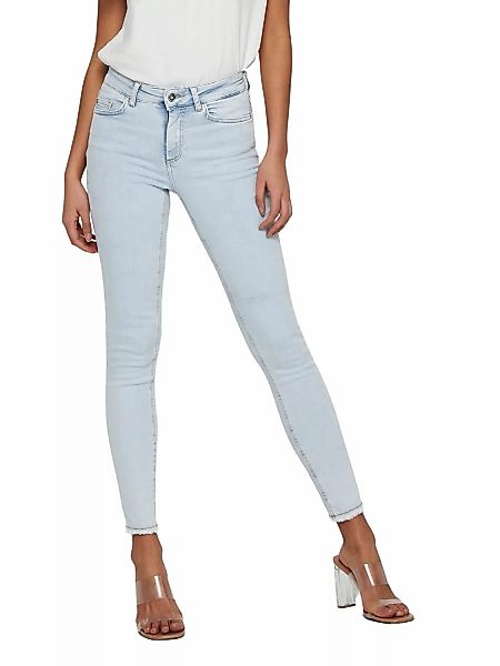 Only Damen Jeans ONLBLUSH LIFE MID SK RAW AK REA298 - Skinny Fit - Blau Lig günstig online kaufen