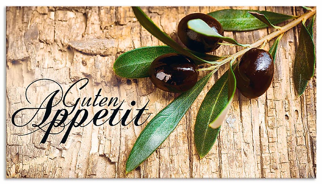 Artland Küchenrückwand "Oliven Guten Appetit" Alu Spritzschutz mit Klebeban günstig online kaufen
