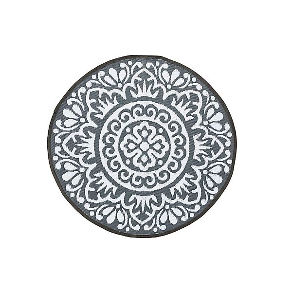 Jet-Line Outdoorteppich Rondo Grau mit Geometrischem Mustern Rund Ø 120 cm günstig online kaufen