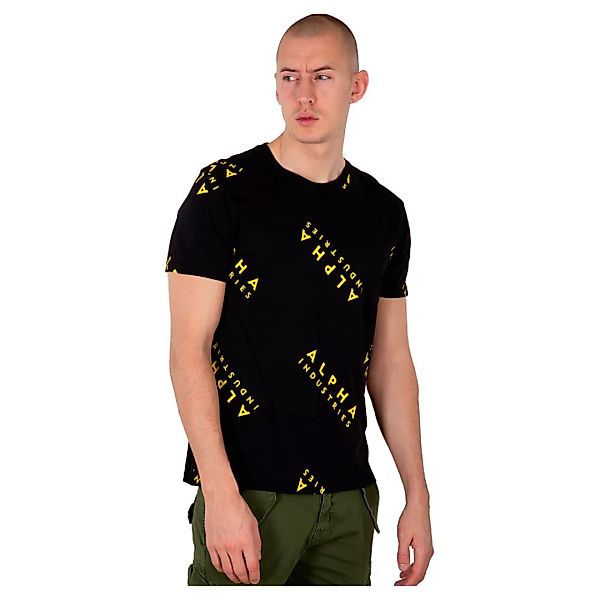 Alpha Industries Aop Kurzärmeliges T-shirt S Black günstig online kaufen