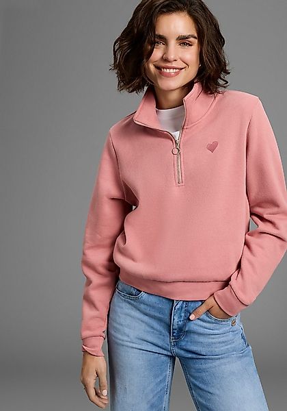 Laura Scott Sweater Modisch verkürzt mit Troyer‑Kragen und Reißverschluss­ günstig online kaufen