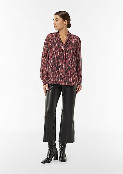 Comma Langarmbluse Chiffon-Bluse mit All-over-Print und günstig online kaufen