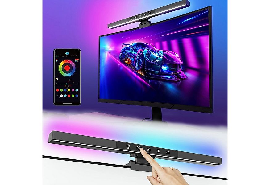 LMaxhome LED Lichtleiste RGB Smart Computer Monitor Schreibtischlampe USB B günstig online kaufen