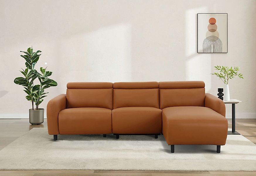 Home affaire Ecksofa "SKAANE Lederoptik, L-Form, 274 cm, manuelle u. elektr günstig online kaufen